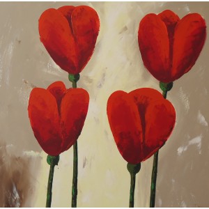Quadro dipinto a mano: Tulipani 548